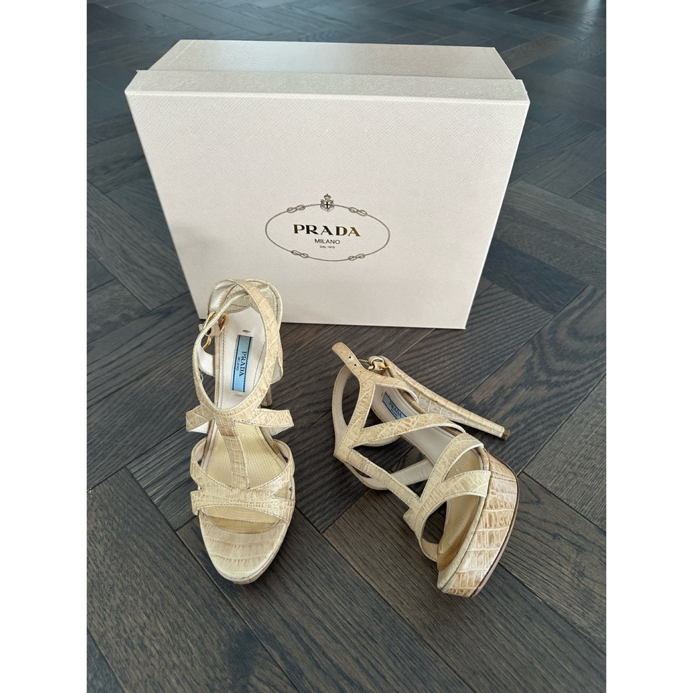 Women's Prada Beige Leather Heels - image 1